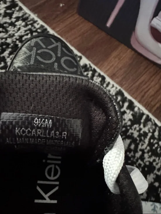 Calvin Klein Black and White Women’s Logo Lace-Up Sneakers - Picture 7 of 8